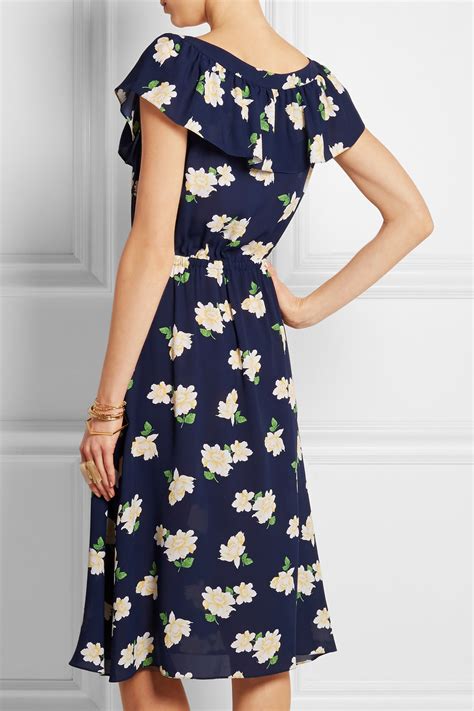 michael kors off the shoulder blue floral dress|michael kors blue dresses.